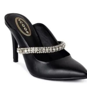 Scoop NYC Women’s Rhinestone Black Slip On Heels Shoes Size 8.5 NEW